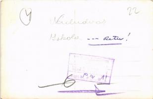 Nádudvar, iskola. Nyomási engedélyezés a hátoldalon. photo