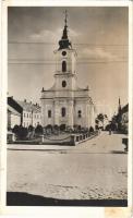 1949 Szatmárnémeti, Szatmár, Satu Mare; Református templom. Rácz Lajos kiadása / Calvinist church (fl)