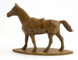 Ló talapzaton, bakelit figura, 23x27 cm
