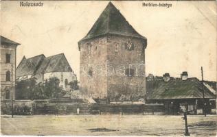 1912 Kolozsvár, Cluj; Református templom, Bethlen bástya / Bastionul Croitorilor / Calvinist church, bastion, tower (EK)