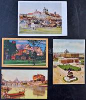 Több mint 800 db régi külföldi városképes lap, érdekes, változatos anyag dobozban