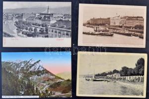 Több mint 800 db régi külföldi városképes lap, érdekes, változatos anyag dobozban