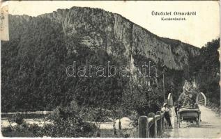 1913 Orsova, Kasanpartie / Cazane / Kazán-szoros. Hutterer G. kiadása / gorge (Rb)