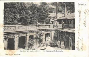 1908 Oravicabánya, Oravica, Oravita; Kneipp-féle gyógyintézet. Weisz Félix kiadása / Kneippsche Heilanstalt / spa, bath (Rb)