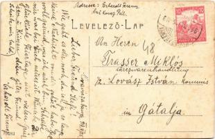 1917 Oravicabánya, Oravica, Oravicza, Oravita; Fő utca, Korona szálloda. W. L. (?) / main street, ho...