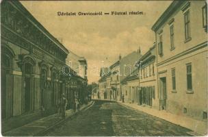 1910 Oravicabánya, Oravica, Oravicza, Oravita; Fő utca, Rudolf Goldstein üzlete. W. L. 1200. / main street, shops (EB)