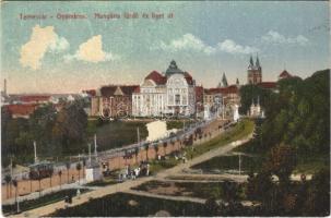 Temesvár, Timisoara; Gyárváros, Hungária fürdő és Liget út, villamos / street view, spa, bath, tram (r)