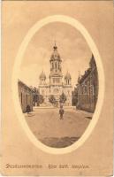 1917 Dicsőszentmárton, Tarnaveni, Diciosanmartin; Római katolikus templom. László Géza kiadása / Catholic church (EB)