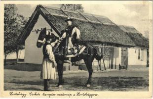 1932 Hortobágy, Csikós tanyán vasárnap / Hungarian folklore from Hortobágy, traditional costumes (EK)