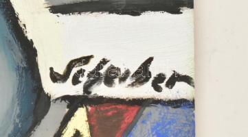 Scheiber H jelzéssel: Éjszakai találkozás. Olaj, karton. 48x32 cm