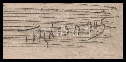 Tikáts Adolf (1872-?): Budapest  Tabán, Rácfürdő 1905-ben. Rézkarc, papír. Jelzett a karcon. Lap job...