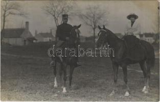 1915 Balatonederics, lovas pár. photo