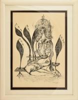 David Tzur, szül. Peter Stein, Budapest (1930-2019): A lélek szabadsága, 1973. Tus, papír. Jelzett. ...