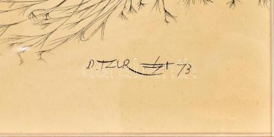 David Tzur, szül. Peter Stein, Budapest (1930-2019): A lélek szabadsága, 1973. Tus, papír. Jelzett. ...