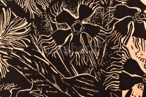 Bordás Ferenc (1911-1982): Virágok. Fametszet, papír, jelzett, számozott: 22/100, lap széle kissé fo...