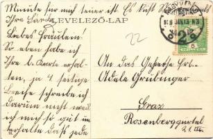 1908 Nagyvárad, Oradea; Bémer tér, lovashintók, Emke Kávéház / square, horse chariots, cafe