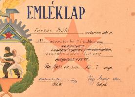 cca 1951-1979 Vegyes oklevél és emléklap tétel a szocializmus időszakából, 14 db