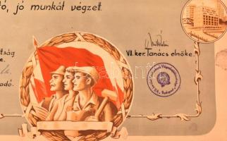 cca 1951-1979 Vegyes oklevél és emléklap tétel a szocializmus időszakából, 14 db