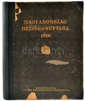 Magyarország Helységnévtára 1926. Szerk: Magy. Kir. Központi Statisztikai Hivatal. Bp., 1926, Magy. Kir. Központi Statisztikai Hivatal.Félvászon-kötés, viseltes állapotban.