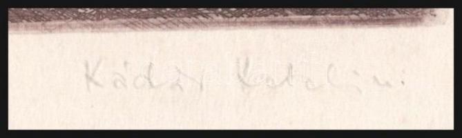 Kádár Katalin (1951- ): Háztetők. Rézkarc, papír, jelzett, 20×29 cm