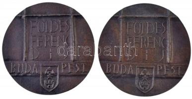 Ligeti Erika (1934-2004) DN "Földes Ferenc-díj Budapest" kétoldalas Br érem (2db, sötét sz...