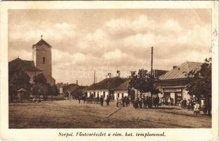 1939 Szepsi, Abaújszepsi, Moldava nad Bodvou; Fő utca, római katolikus templom, Fodor üzlete / main street, church, shop (EB)