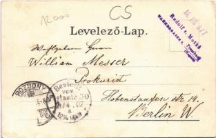 1902 Pozsony, Pressburg, Bratislava; Szamos monitor, Dunaflottilla. "Bediene dich allein" ...