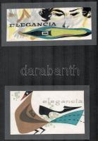 cca 1970 Elegancia cipőbolt 2 db kézzel festett reklámja, kartonra kasírozva, szép állapotban, 7,5×1...