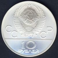 Szovjetunió 1980. 10R Ag "Olimpia" T:1 Díszdobozban, tanúsítvánnyal!