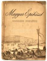 Magyar építészet (a XIX. század végéig). Szerk: Gerő László. Bp., 1954, Építésügyi Kiadó. Fekete-fehér képekkel gazdagon illusztrált. Kiadói egészvászon-kötés,  szakadozott kiadói védőborítóban de egyébként jó állapotban.