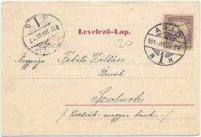 1901 Arad, Andrássy tér / square (ázott / wet damage)