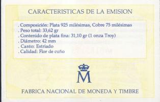 Spanyolország 1989. 5Ecu Ag "V.Károly" dekoratív díszkiadásban T:PL Tanúsítvánnyal!