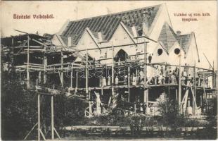 1910 Vulkán, Zsilyvajdejvulkán, Vulcan; új római katolikus templom építés közben / church construction