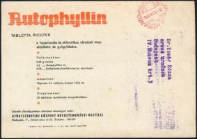 1950 A Richter Gyógyszergyár "Rutophyllin" dekoratív képes gyógyszerreklám lapja, Gönczi g...