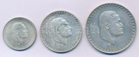 Egyiptom 1970. 25p Ag + 50p Ag + 1Ł Ag "Nasser" T:1-,2 
Egypt 1970. 25 Piastres Ag + 50 P...