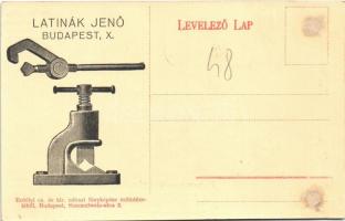 Latinák Jenő szerszámgépgyáros reklámlapja. Heinrich Lanz Magyaroszági Képviselet Hahn Arthur és tár...