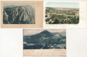 3 db RÉGI osztrák képeslap / 3 pre-1945 Austrian postcards: Raxalpe, Baden b. Wien, Semmering