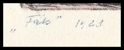 Barcsay Jenő (1900-1988): Fák, 1923. Rézkarc, papír, jelzett, 12,5x15 cm