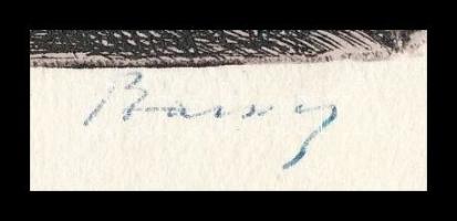 Barcsay Jenő (1900-1988): Fák, 1923. Rézkarc, papír, jelzett, 12,5x15 cm