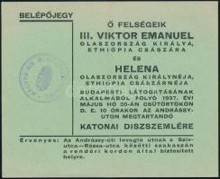 1937 III. Viktor Emánuel (1869-1947) olasz király és felesége Helena ( Petrović-Njegoš Ilona montene...