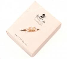 Swarovski hóvirágos bross, kissé sérült eredeti dobozában, tanúsítvánnyal, h: 5 cm