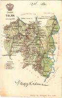 1901 Tolna vármegye térképe. Károlyi Gy. kiadása / Map of Tolna county (EB)