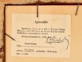 Kohán György (1910-1966): Konyhában. Lavírozott tus, papír, jelzett. Hátoldalán címkén igazolással, ...