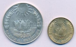 India 1971. 20p Ni-sárgaréz + 10R Ag "FAO" T:1-
India 1971. 20 Paise Ni-Brass + 10 Rupees...