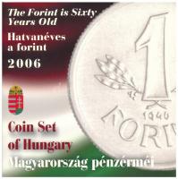 2006. 1Ft-100Ft (7xklf) forgalmi sor szettben + 1946. 1Ft Ag Hatvanéves a Forint utánveret proof kivitelben T:PP Adamo FO38.1