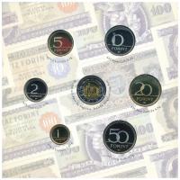 2006. 1Ft-100Ft (7xklf) forgalmi sor szettben + 1946. 1Ft Ag "Hatvanéves a Forint" utánver...