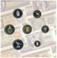 2006. 1Ft-100Ft (7xklf) forgalmi sor szettben + 1946. 1Ft Ag "Hatvanéves a Forint" utánver...