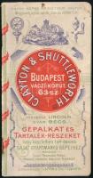 1904 Clayton & Shuttleworth Ltd. mezőgazdasági gépgyár budapesti fiókjának termékreklám jegyzetfüzete, fametszetes képekkel illusztrálva, jó állapotban, 48p