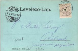 1899 Érsekújvár, Nové Zámky; Kossuth Lajos tér, templom, piac, üzletek. Conlegner J. és Fia kiadása ...