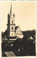 Beszterce, Bistritz, Bistrita; Evangélikus templom. Eredeti fotó / Lutheran church. photo + 1940 Beszterce visszatért So. Stpl